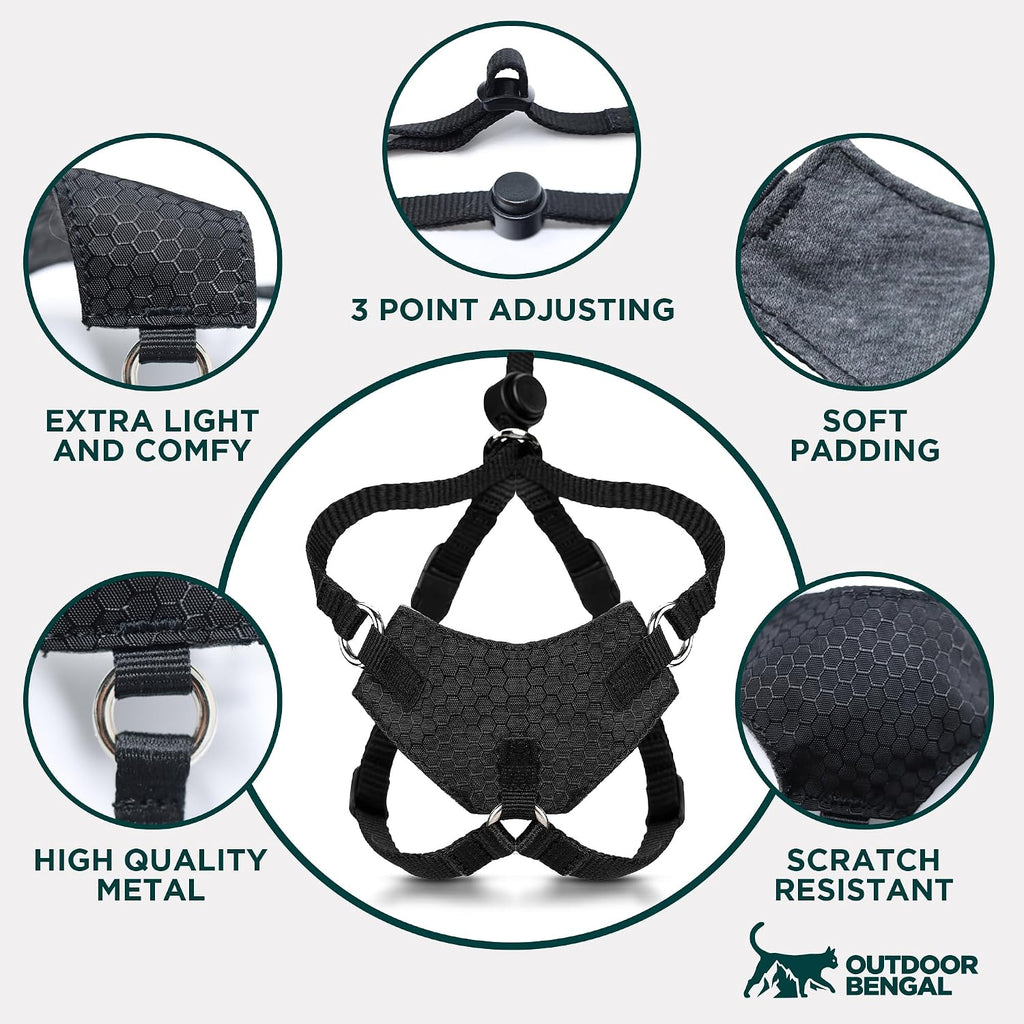OutdoorBengal Houdini™ Escape Proof Kitten Harness and Leash (Pink, S)