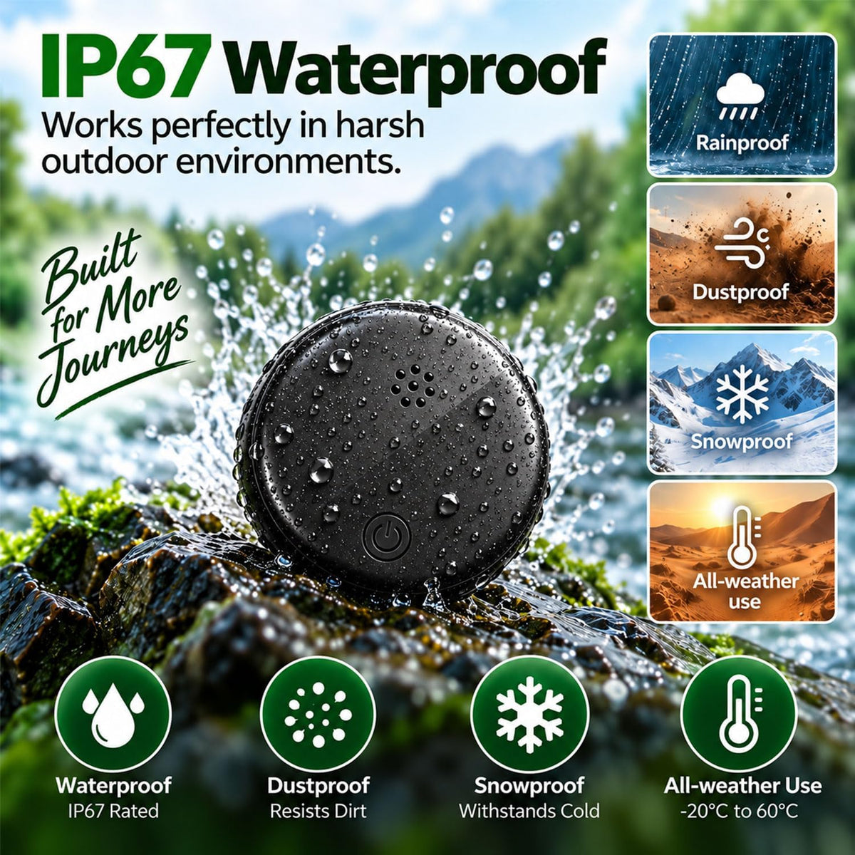 GPS Tracker for Vehicles, Magnetic Car GPS Tracking Device, Wide-Area Location Tracker for Cars, Kids, Dogs, No Subscription, No Monthly Fee, No SIM Card Required