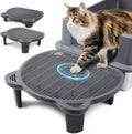 Litter Box Step Adjustable Cat Step with Filter Function,Dark Grey