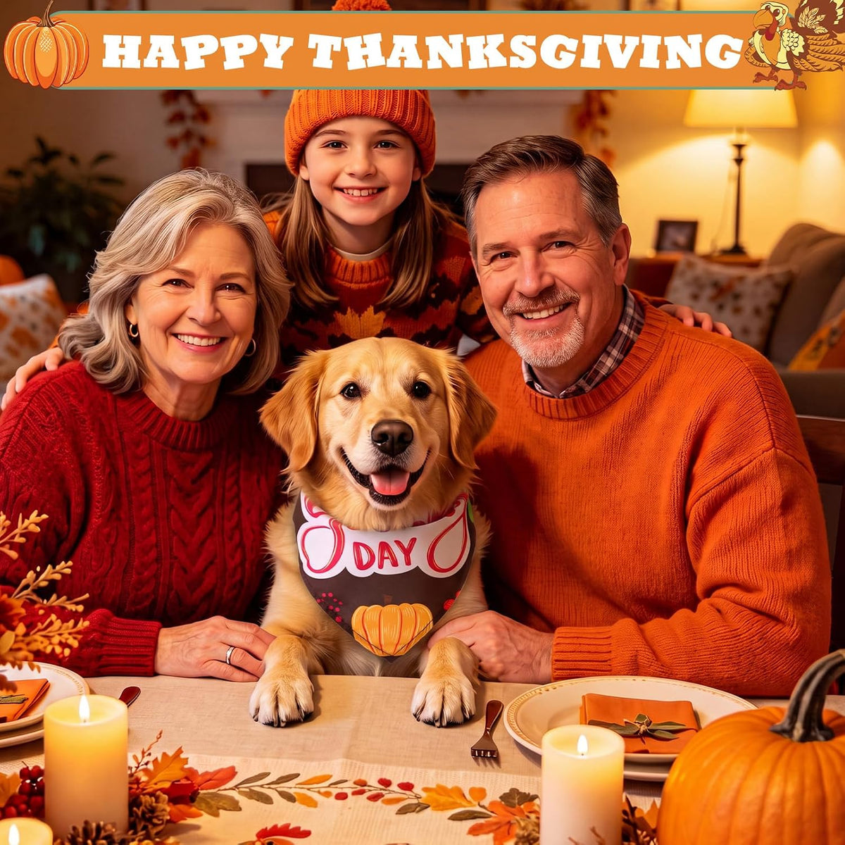 Huhumy 100 Pcs Thanksgiving Dog Bandanas Bulk Turkey Pumpkin Dog Bandanas