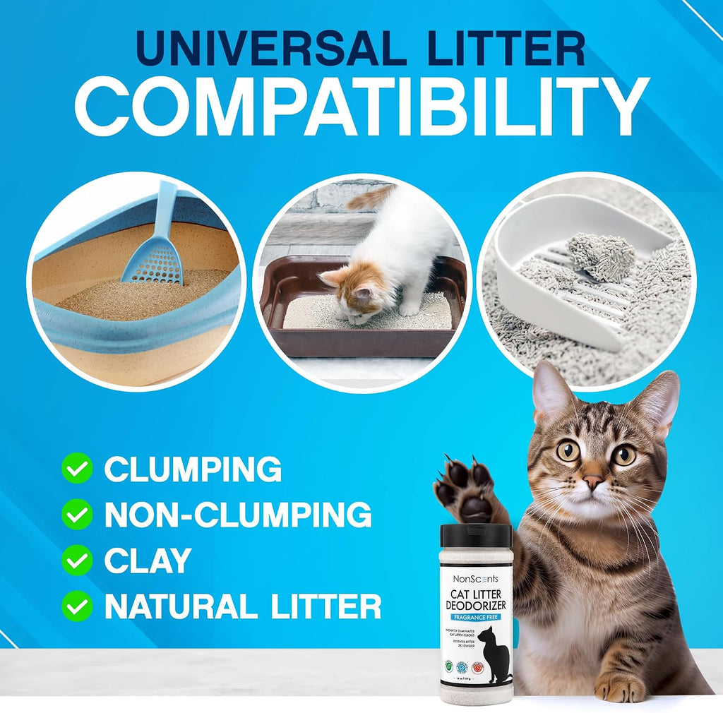 Nonscents Cat litter Deodorizer - Odor Eliminator - 4 Pack