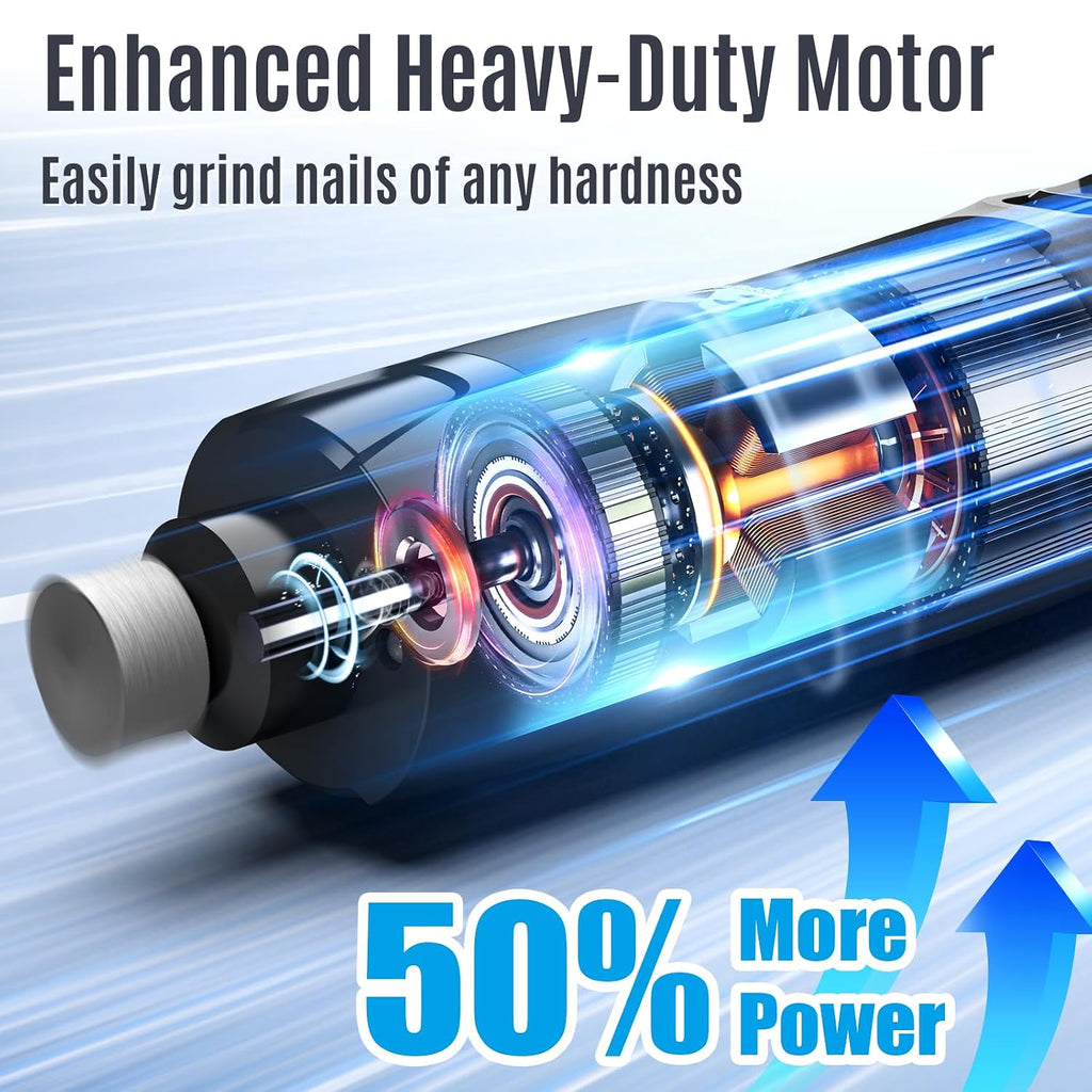 Casfuy New 6-Speed Dog Nail Grinder - Whisper Quiet Safe Pet Nail Trimmers