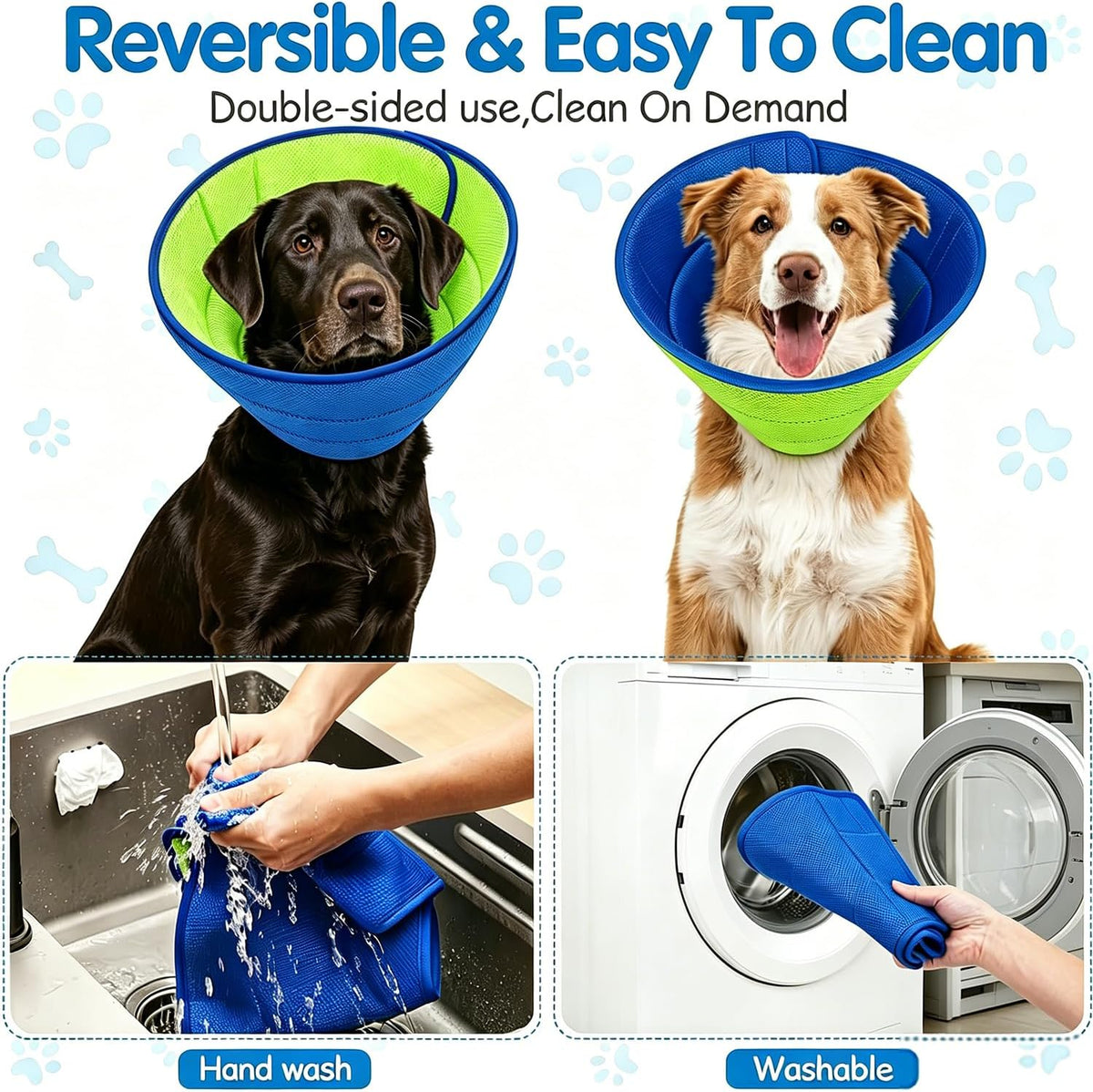 Soft Dog Cone Collar,Adjustable Comfy Cone for Dogs to Stop Licking