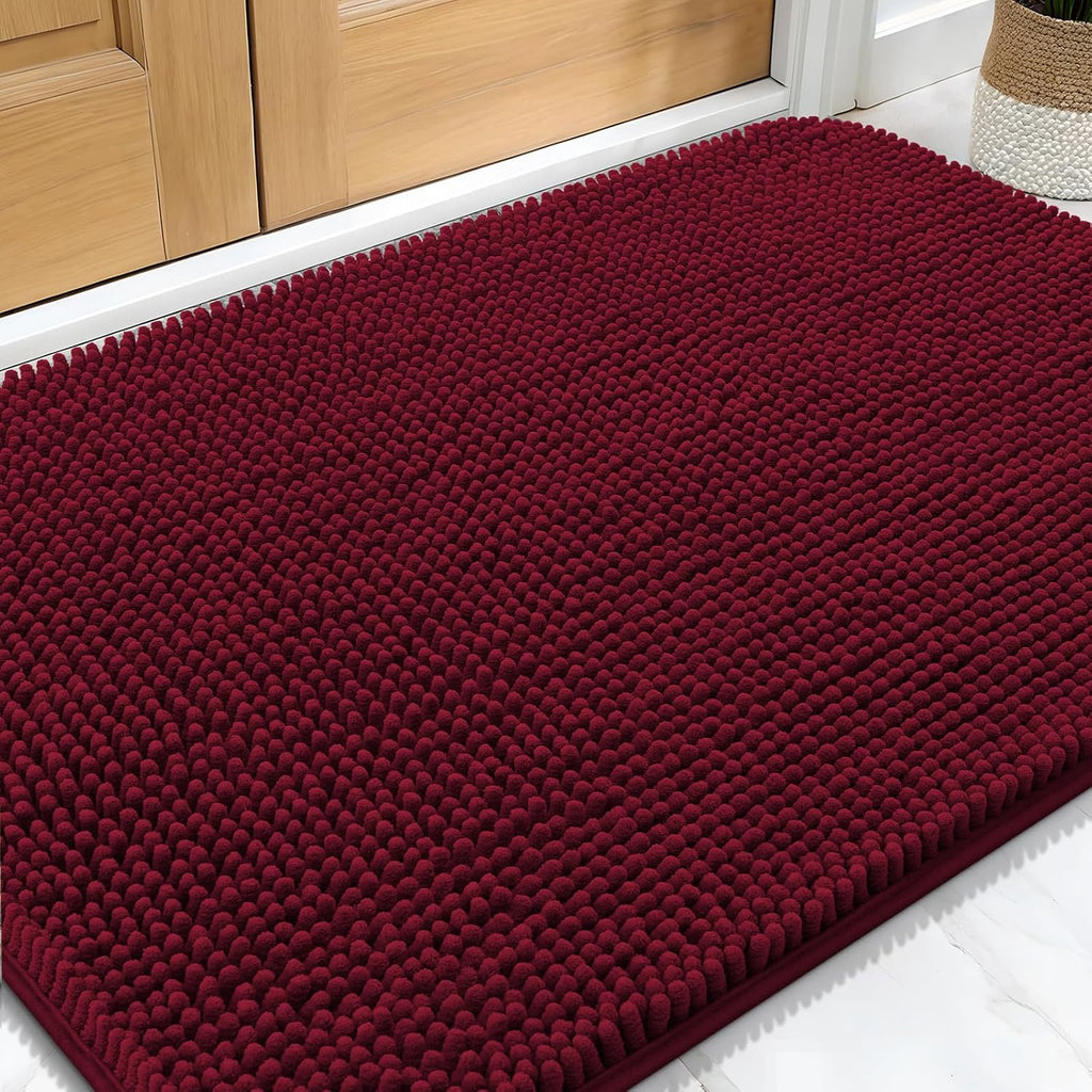 OLANLY Dog Door Mat for Muddy Paws 30x20, Super Absorbent Chenille Mud Mat
