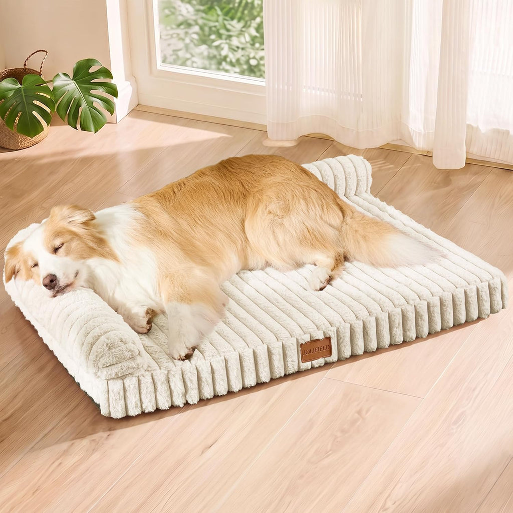 Orthopedic Large Dog Bed Furry Pet Bed, Washable Cover 48''X30''