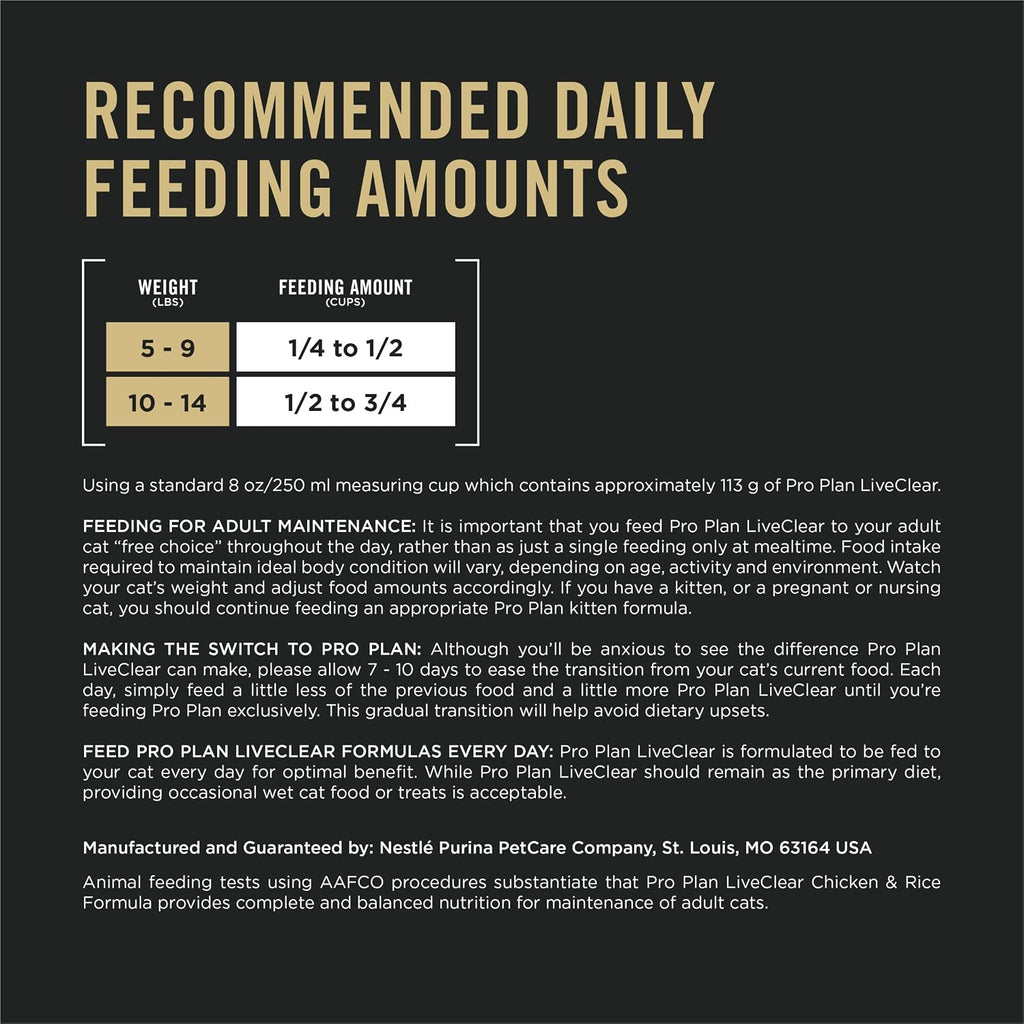 Purina Pro Plan LiveClear Allergen Reducing Dry Cat Food, Chicken, 16 lb