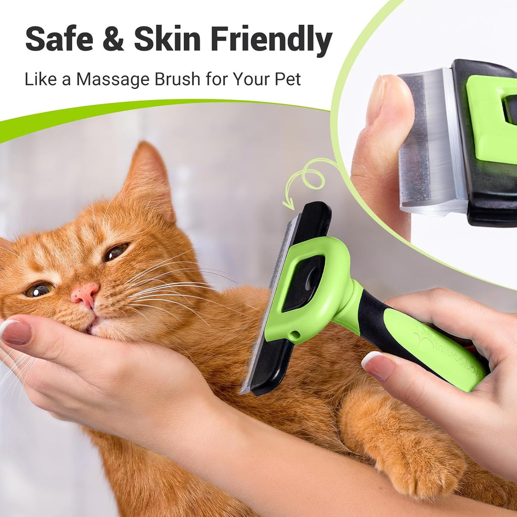 MIU COLOR Pet Grooming Brush, Deshedding Tool for Dogs & Cats, Apple Green | Effectively Reduces Shedding by up to 95%,Safe and Comfortable for Short Medium and Long Pet Hair
