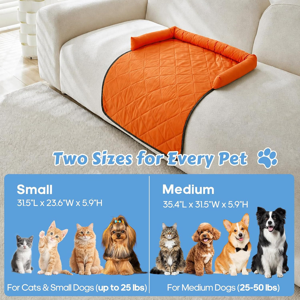 Cooling Dog Bed Mats with Neck & Head Support, 31.5 x 23.62 inch Orange