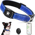GPS Dog Collar with Tracker, Waterproof, No Monthly Fee, Blue, S