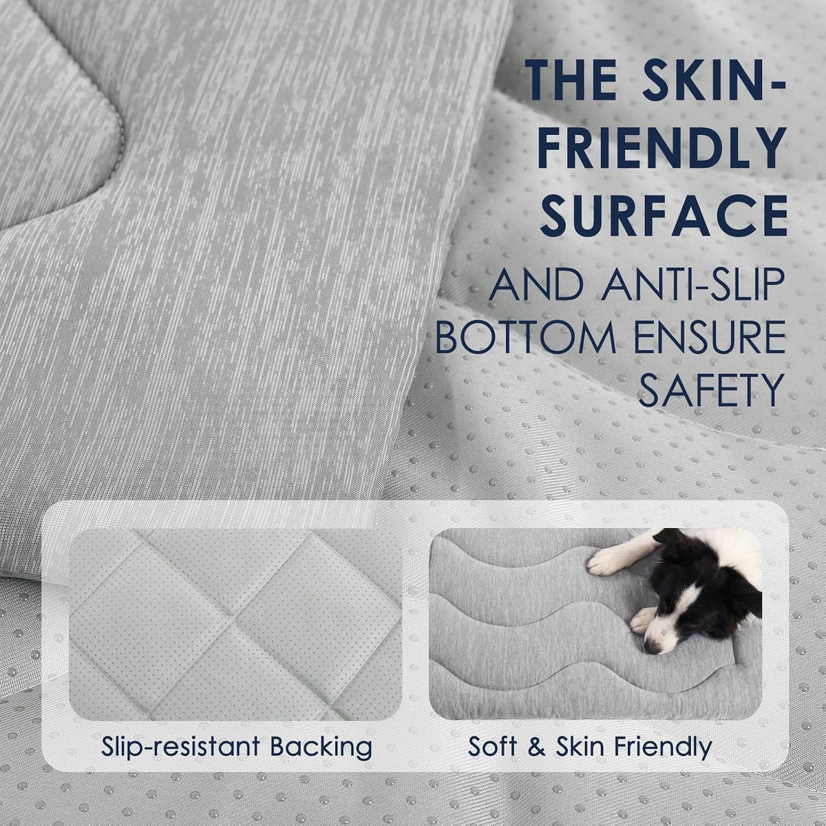 ASENKU Dog Cooling Mat, Portable & Durable Cooling Mat for Dogs, Summer Anti-Slip Breathable Cooling Bed for Small-Medium Dogs up to 35 lbs (French Bulldog, Beagle, Corgi), 32x20 inches, Grey Diamond