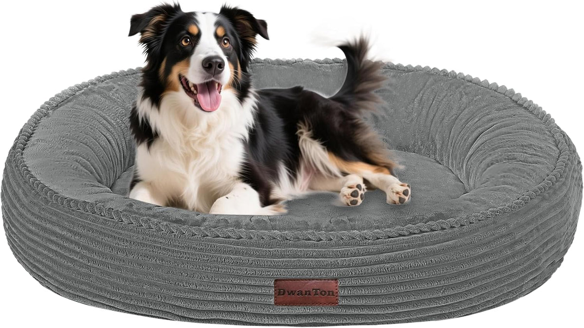 Dwanton Orthopedic Medium Dount Dog Bed, Egg-Crate Foam Round Dog Sofa, 32"