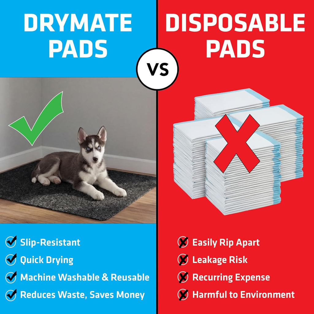 Drymate Jumbo Whelping Box Liner Mat, Machine Washable, Super Absorbent, Waterproof, Quick Dry, Slip-Resistant, Reusable Dog Puppy Pee Pads for Training, Housebreaking, Incontinence (USA Made)(48x100)