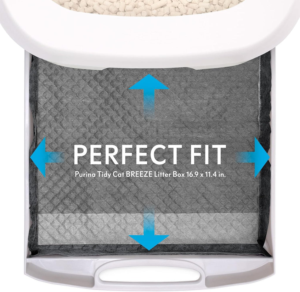 Paw Inspired Cat Pads, Generic Refills for Tidy Cats Breeze Litter Box System, Disposable Kitty Litter Liners for Easy Cleaning, Super Absorbent Pee Pads, 16.9 x 11.4 Inch (Carbon, 20 Count) | Generic Refills for Tidy Cats Breeze Litter Box System, Sup...