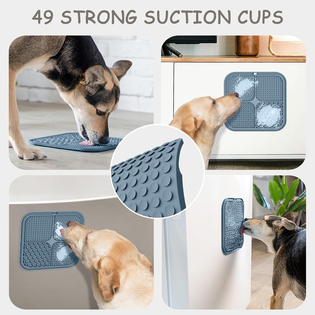 ChefAide 2 Pack Lick Mat for Dogs, Cats & Puppies with Suction Cups