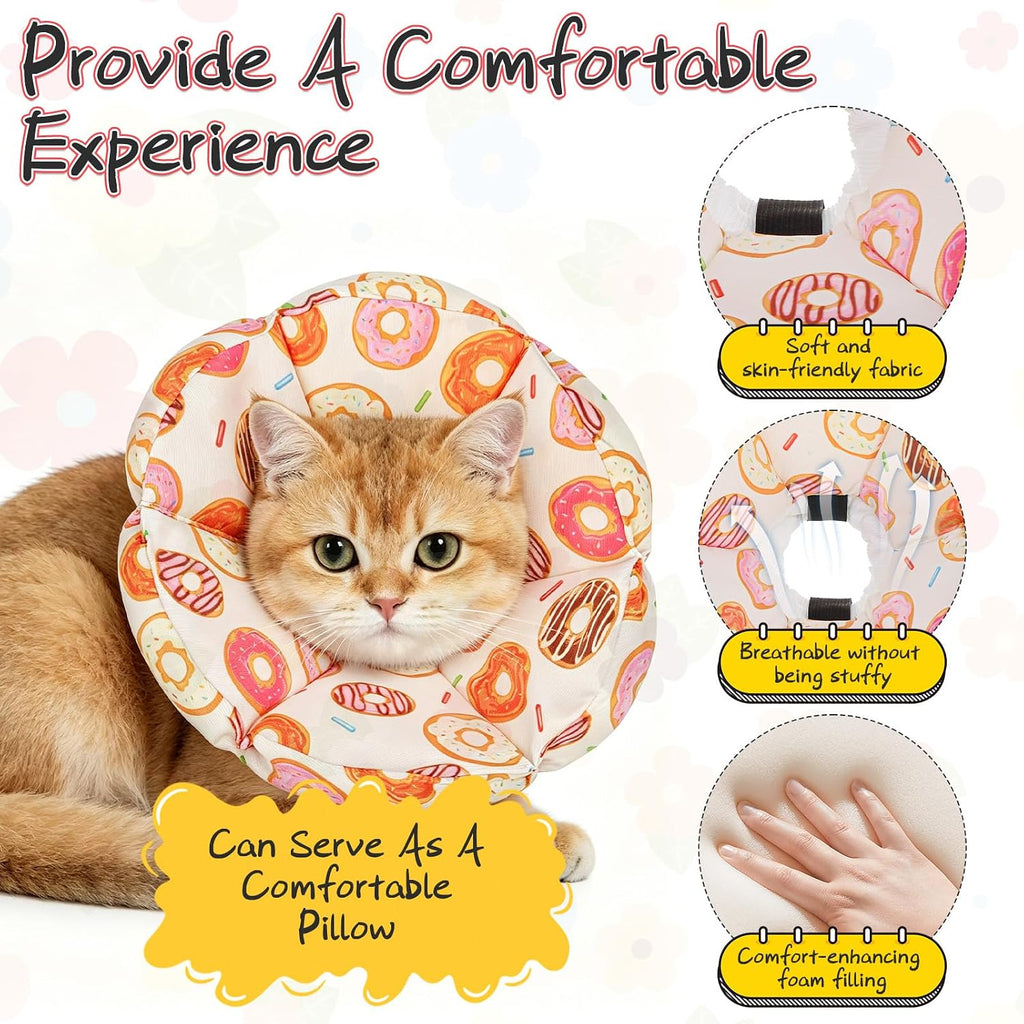 EXPAWLORER Cat Cone Collar Soft,Adjustable Waterproof Flower Style Neck