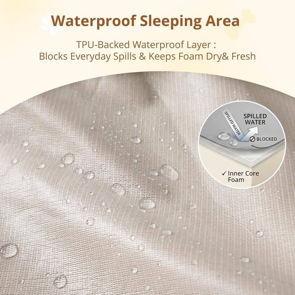 EGOHOME Orthopedic Large Dog Bed, Waterproof Washable L Pet Bed 36"