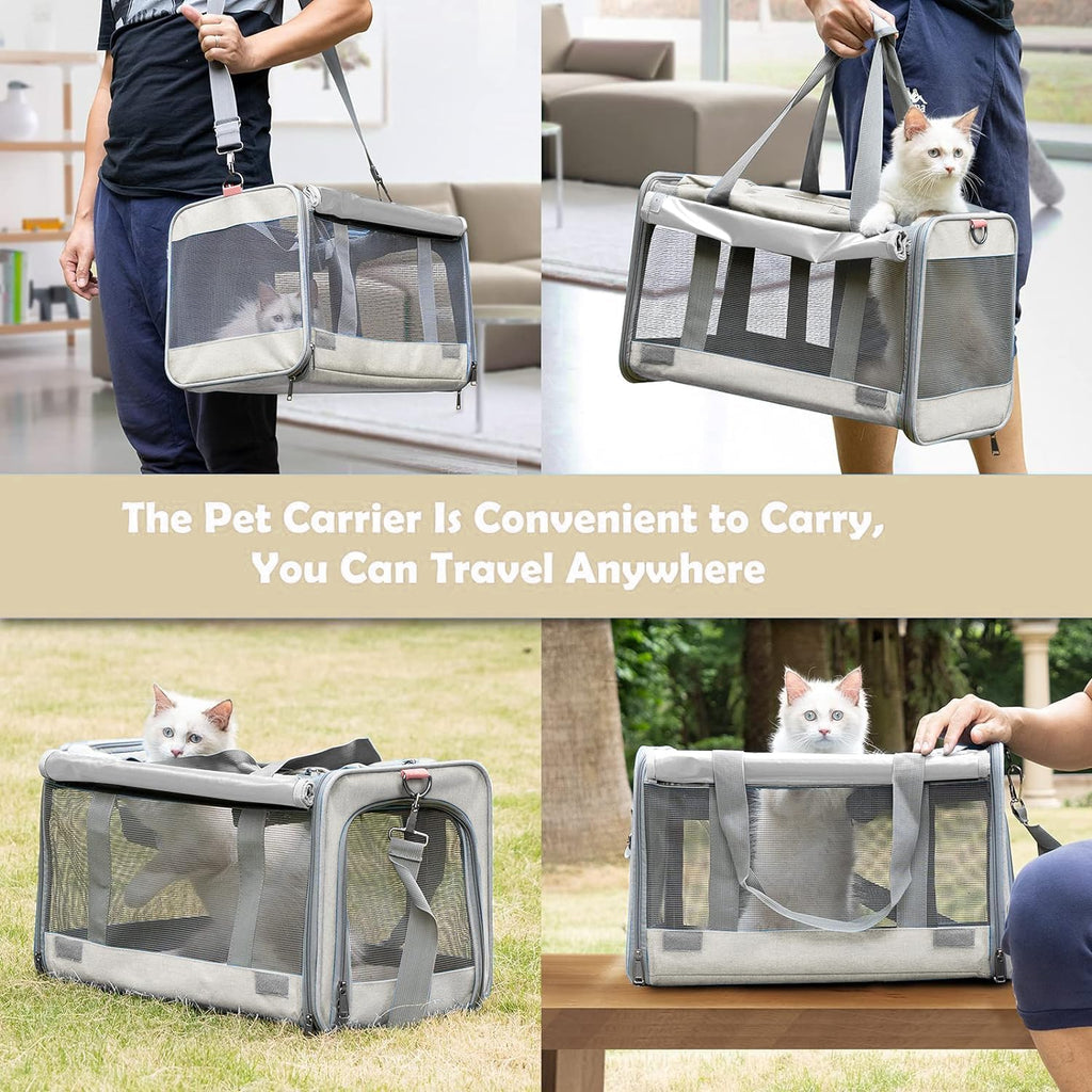 GAPZER Pet Carrier for Large Cat Soft-Sided Animal Traveling Bag up to 20lb