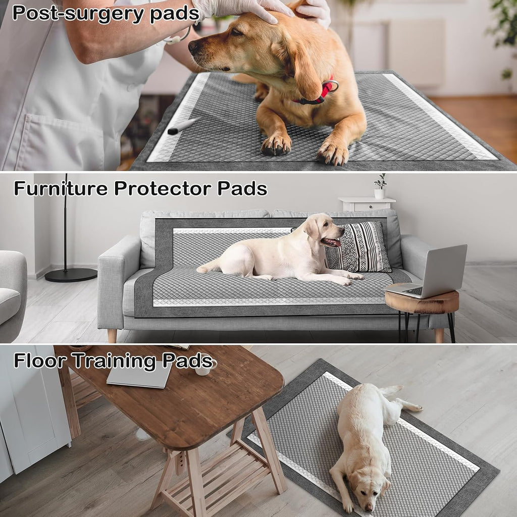 MIZOK Pee Pads for Dogs Charcoal Disposable No Leak XL Large 30x36in 35Ct | High Capacity Carbon Absorption, Ultimate Odor Control, Heavy Duty Pee Pads, Perfect for Large Breeds and Overnight Use