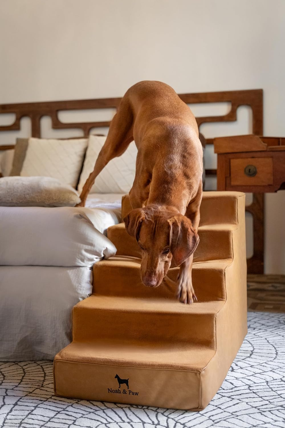 Noah & Paw Dog Stairs for Large Dogs, Up to 150lb, Wide Dog Ramp for Bed