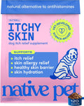 Native Pet Itchy Skin - Dog Itching Skin Relief - Vet-Formulated Gut-Skin Support, Seasonal Allergies, Healthy Skin Barrier - 120 Scoops