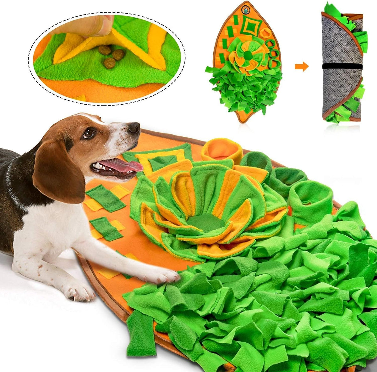AWOOF Snuffle Mat for Dogs, Dog Cats Nosework Feeding Mat, Pet Interactive Dog Puzzle Toys Encourages Natural Foraging Skills for Training and Stress Relief