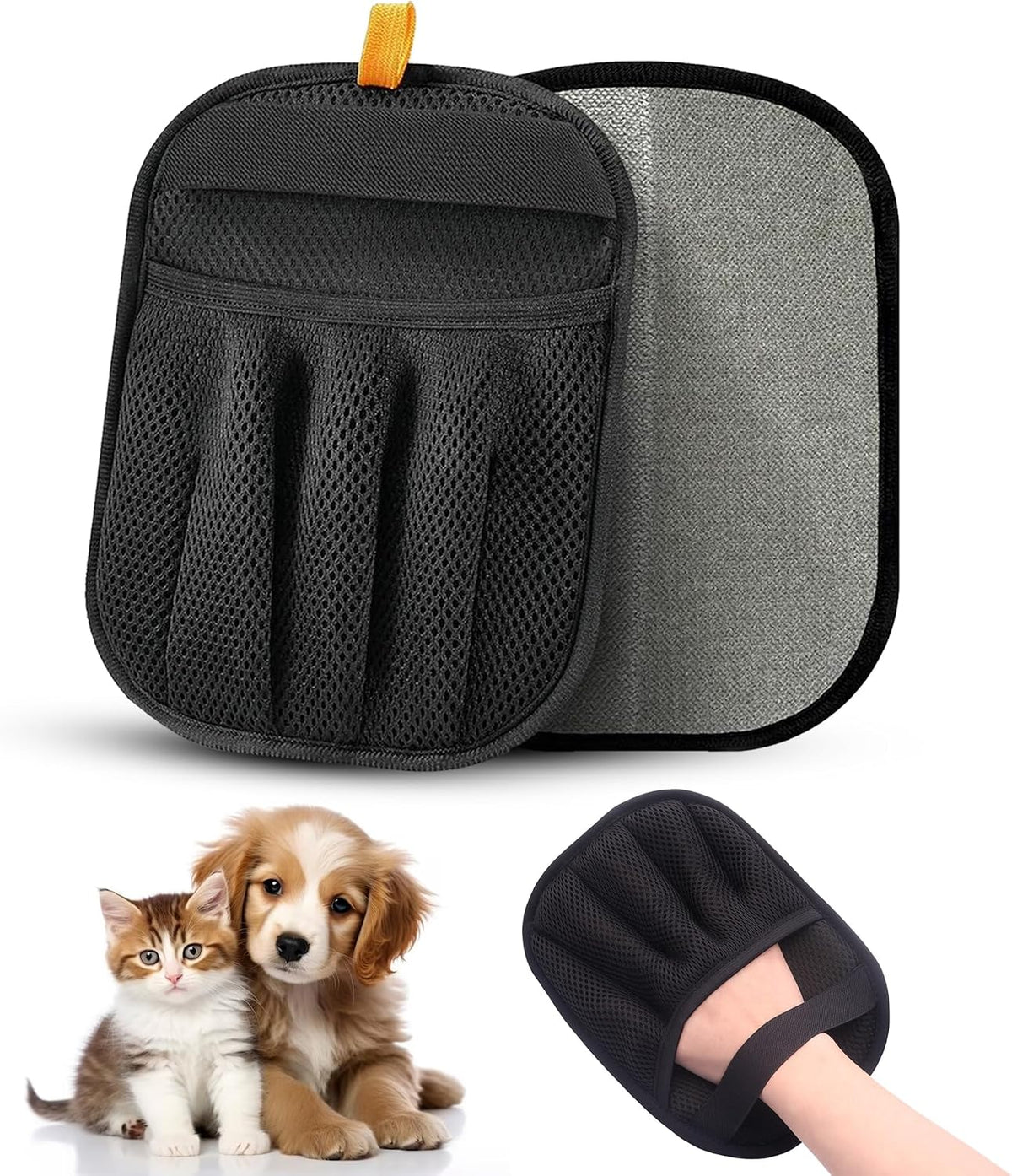 Pet Hair Remover Glove for Dogs & Cats – Reusable Lint & Fur Removal Mitt with Electrostatic Fabric, Non-Slip Five-Finger Design for Couch, Carpet, Furniture, Clothes & Car Interior