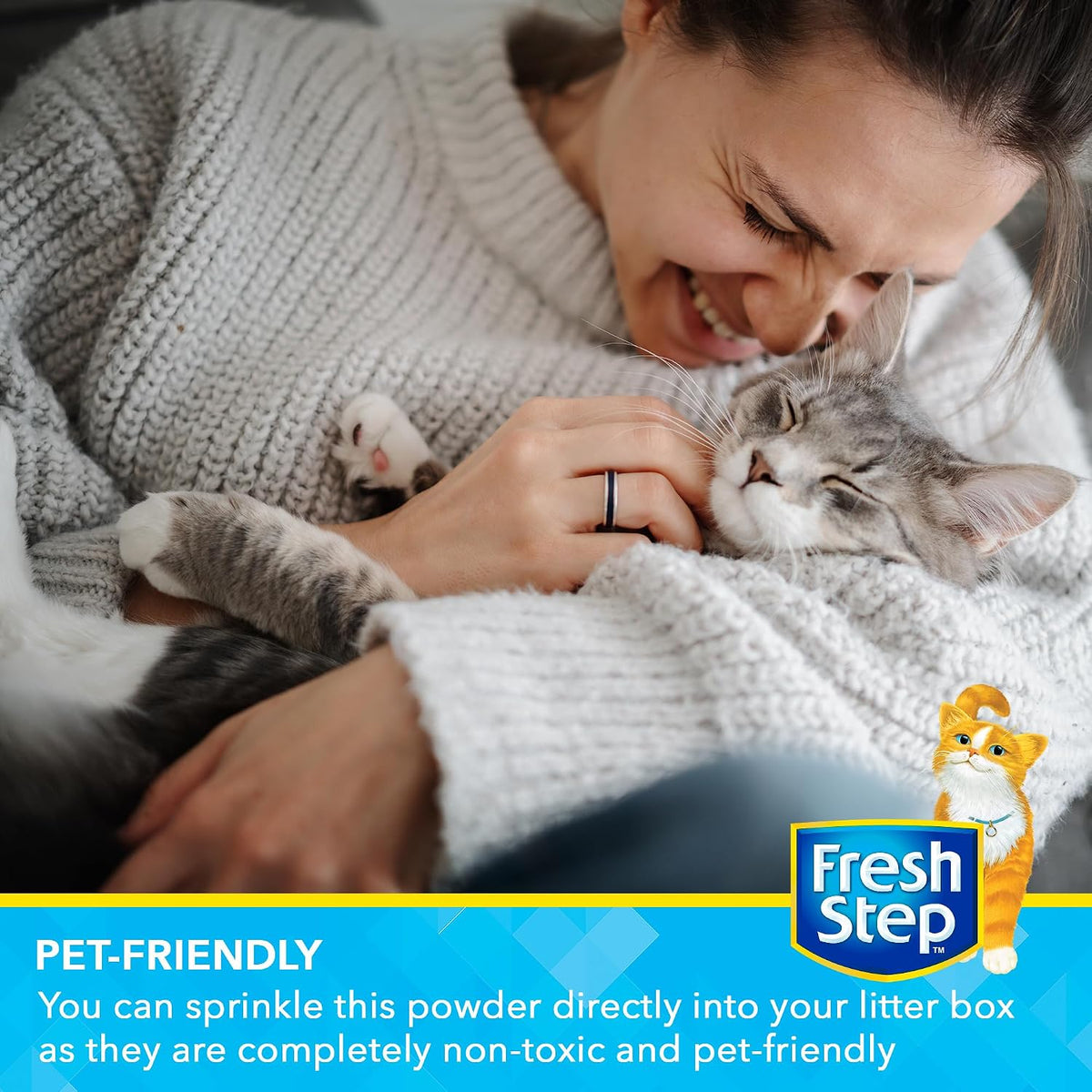 Fresh Step Charcoal Odor Eliminating Cat Litter Box Powder, 15 Oz, 6-Pack