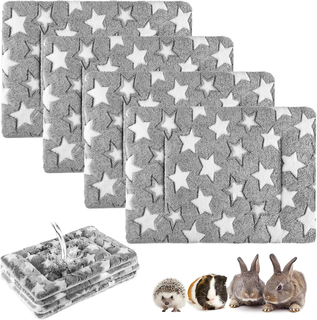 Haull 4 Pcs Waterproof Guinea Pig Bedding Mat, Gray Star, 13 x 10