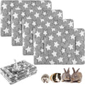 Haull 4 Pcs Waterproof Guinea Pig Bedding Mat, Gray Star, 13 x 10