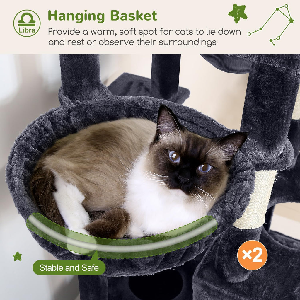Globlazer Z78 Heavy Duty Cat Tree for 20lbs Large Adult Cats, Dark Grey