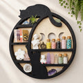 Cat on The Moon Crystal Display Shelf, Cat Decor for Home Floating Shelve
