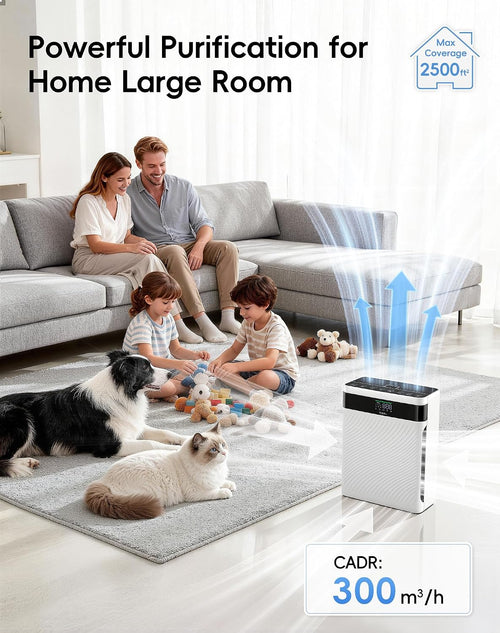 Air Purifier for Home Pets, HEPA Washable Filter for Pet Hair Odor
