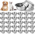 Zhehao 30 Pcs Stainless Steel Dog Bowls Bulk Metal Dog Food and Water Container Replacement Lightweight Pet Bowl for Cage Kennel and Crate(16 oz)