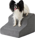 Ahpmeoa Dog Stairs for Small Dogs 11.5’’ H, 2-Step Dog Steps for Bed, Grey