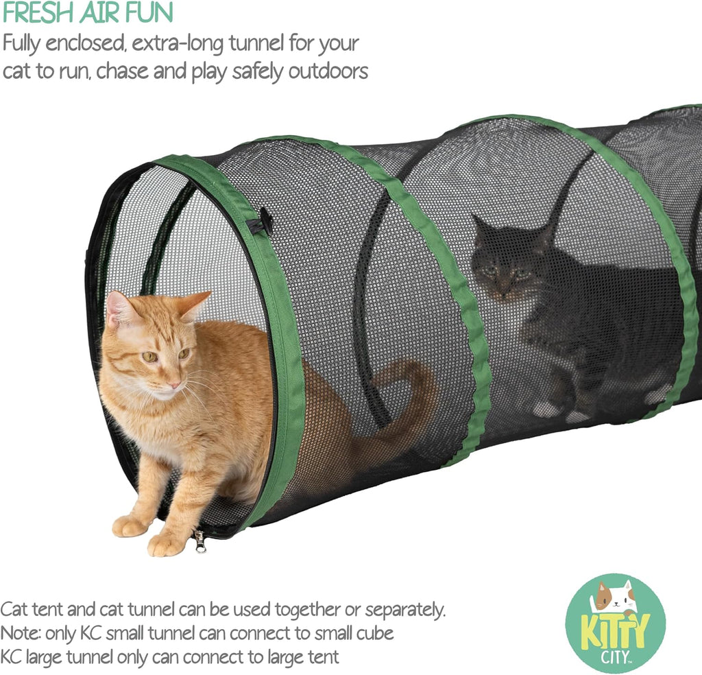 Kitty City Outdoor Catio Furniture and Play Kits for Cats, 10' Tunnel/Large