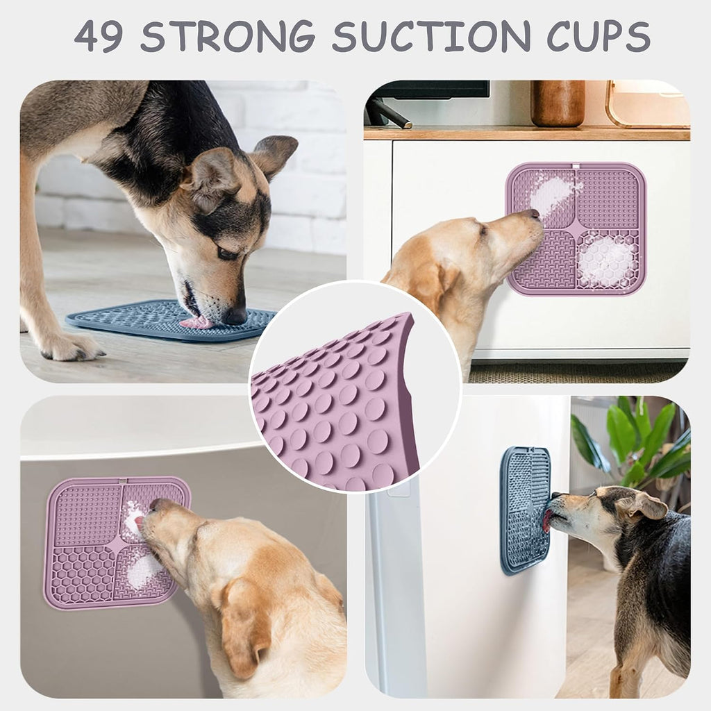 ChefAide 2 Pack Lick Mat for Dogs, Cats & Puppies with Suction Cups