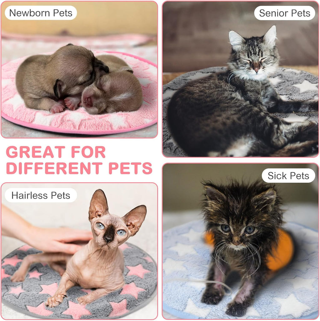 4 Pack Self Heating Cat Pad Self Warming Dog Mat, Star, 16 x 16 Inch