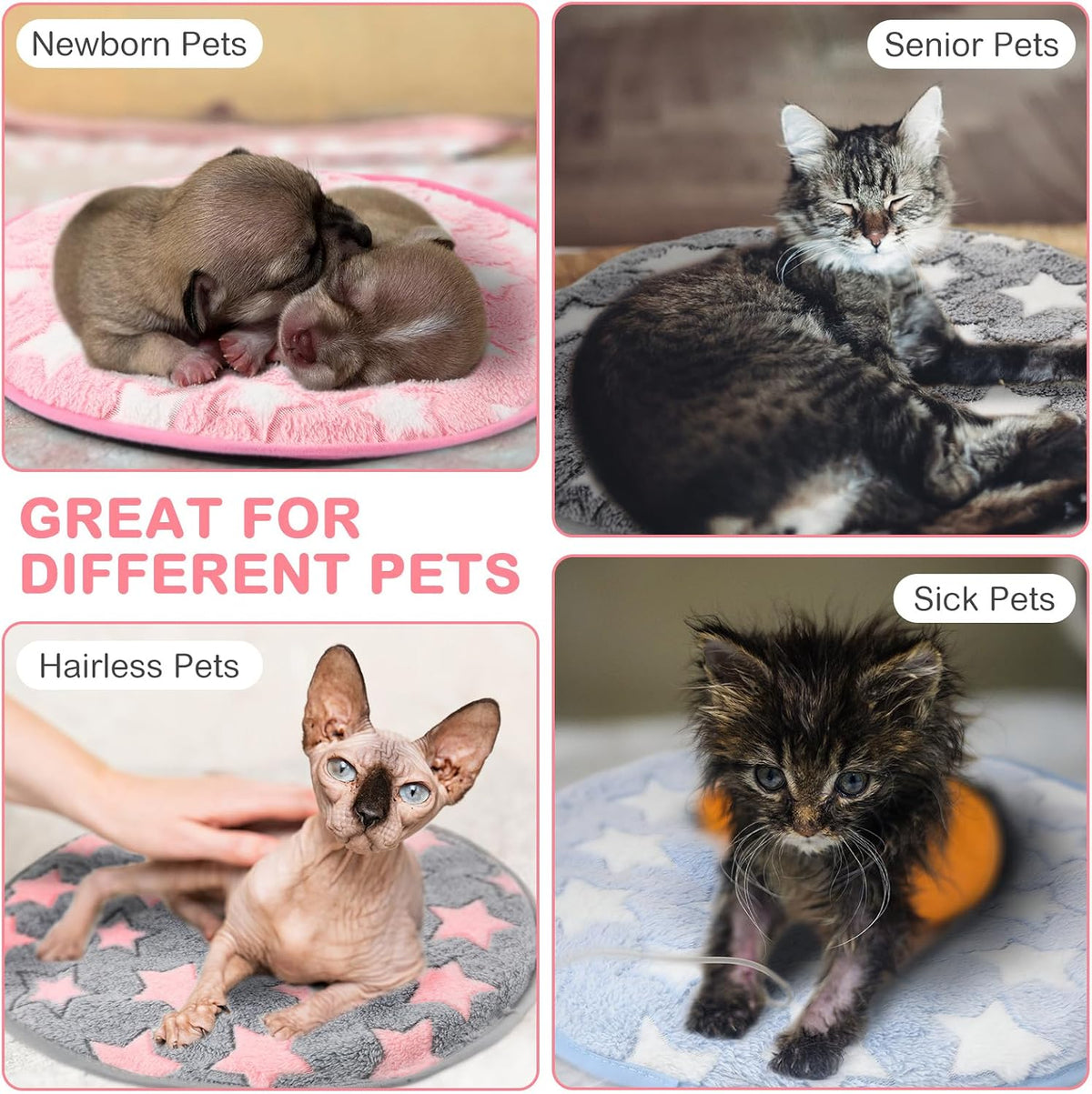 4 Pack Self Heating Cat Pad Self Warming Dog Mat, Star, 16 x 16 Inch