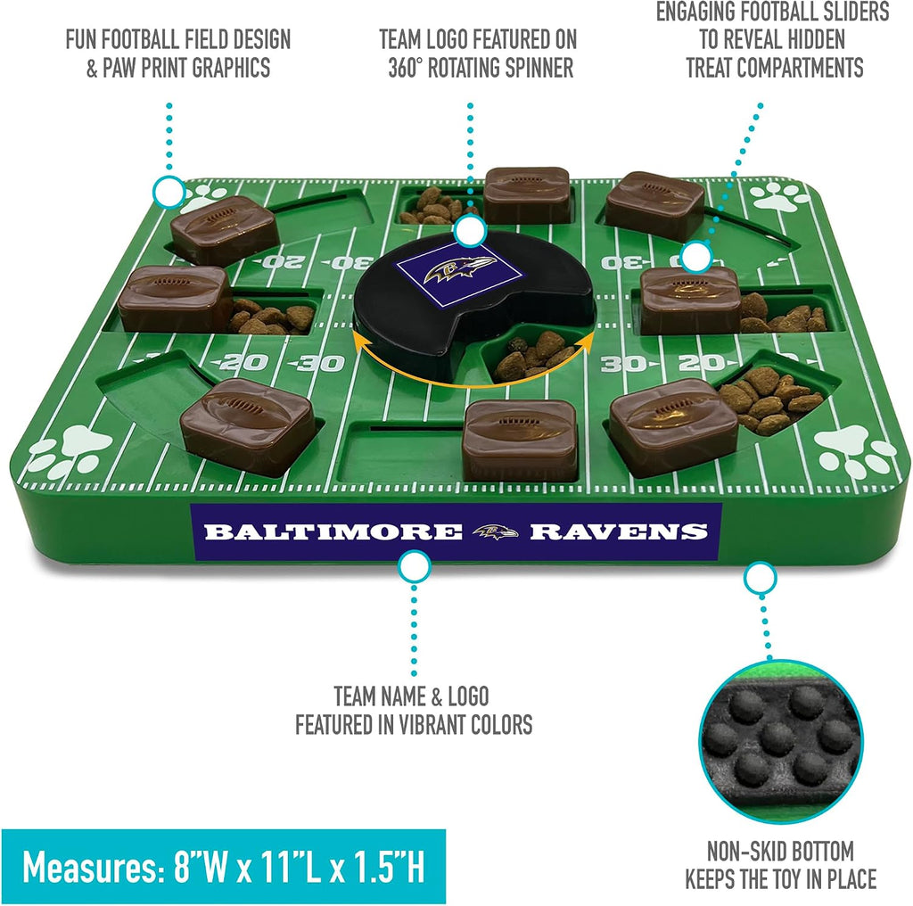 Pets First NFL Baltimore Ravens Puzzle Toy for Dogs, Slow Feeder Board for Pets, Interactive Doggie Treat Toy