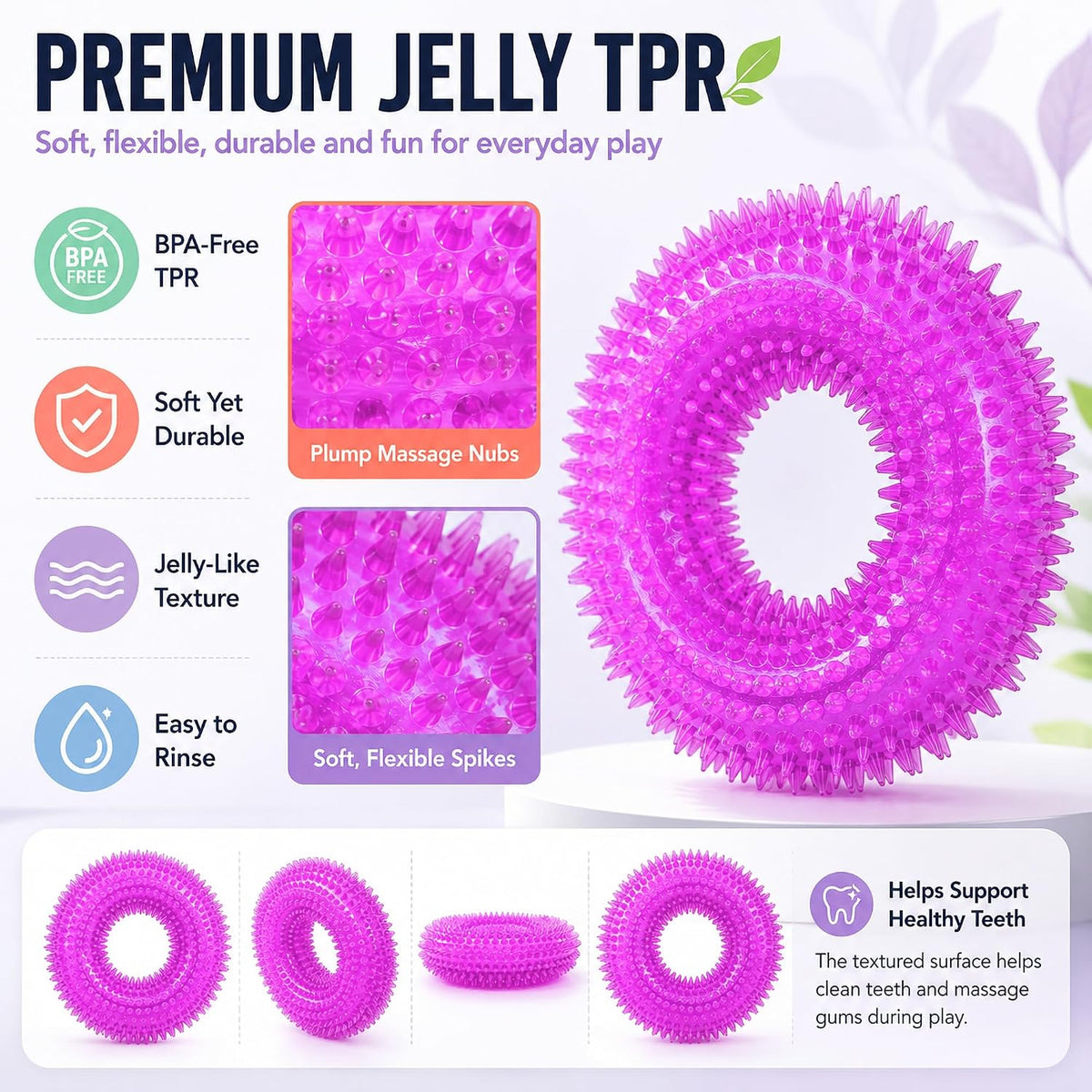 Squeaky Dog Toys for Aggressive Chewers, Floating Donut Ring for Large Dogs