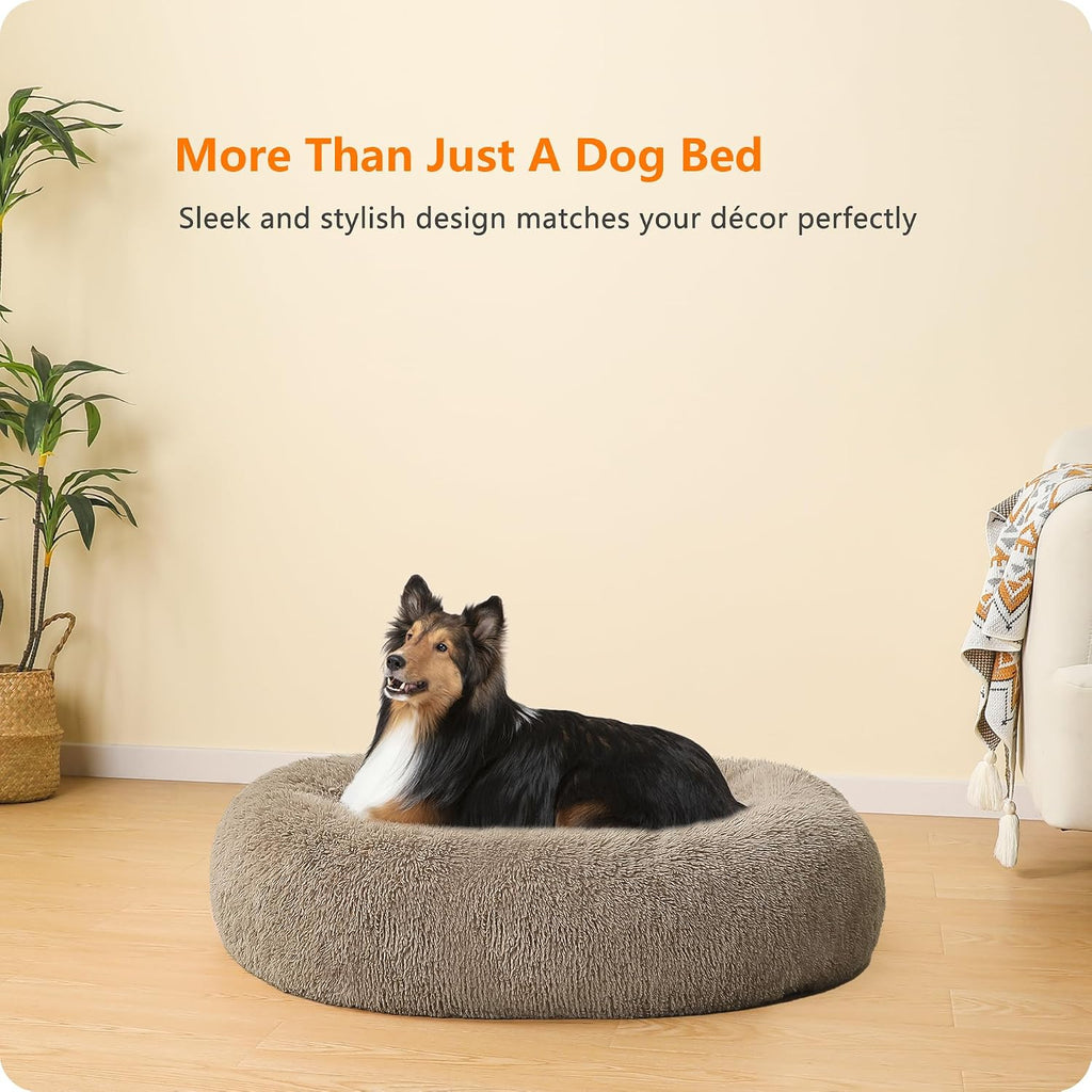 Dwanton Orthopedic Medium Donut Dog Bed, Gel Memory Foam, Washable, 32"