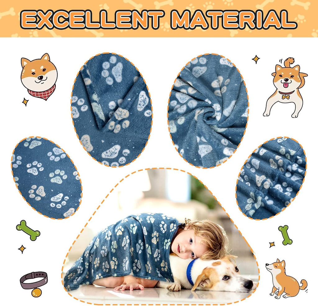 Rezutan Blanket for Large Dogs & Cats Soft Reversible Cute Paw 40"x31"