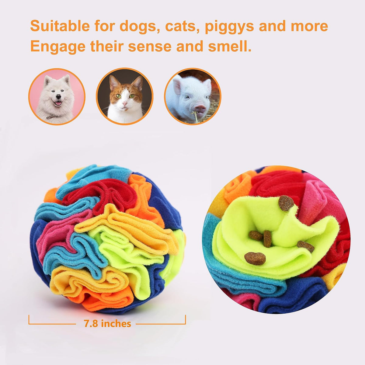 Ablechien Snuffle Ball - Snuffle Ball for Dogs Large Breed, Interactive Dog Toys to Keep Them Busy, Dog Puzzles for Large Dogs with Storage Bag Machine Washable