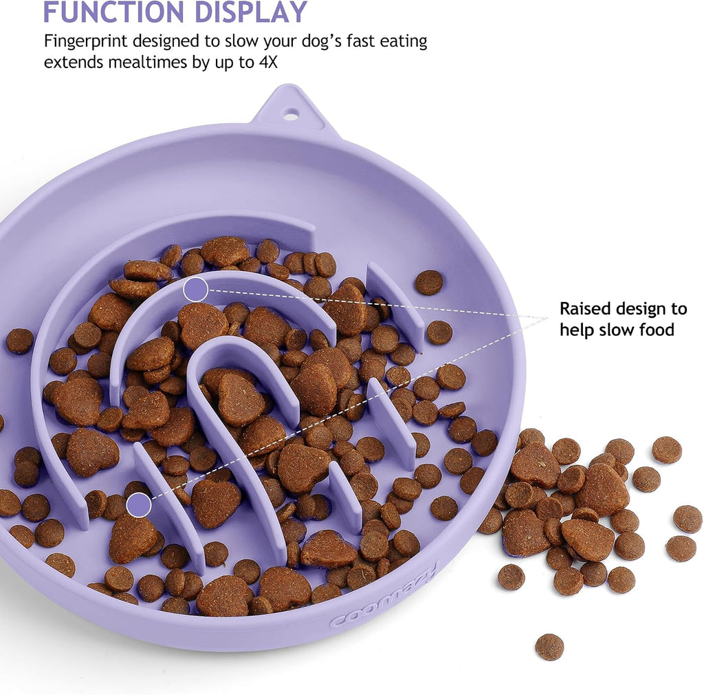 Coomazy Slow Feeder Cat Bowl Silicone Pet Puzzle Feeder for Slow Eating