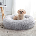 Western Home Calming Donut Small Medium Pet Dog Bed Washable,27" Light Grey