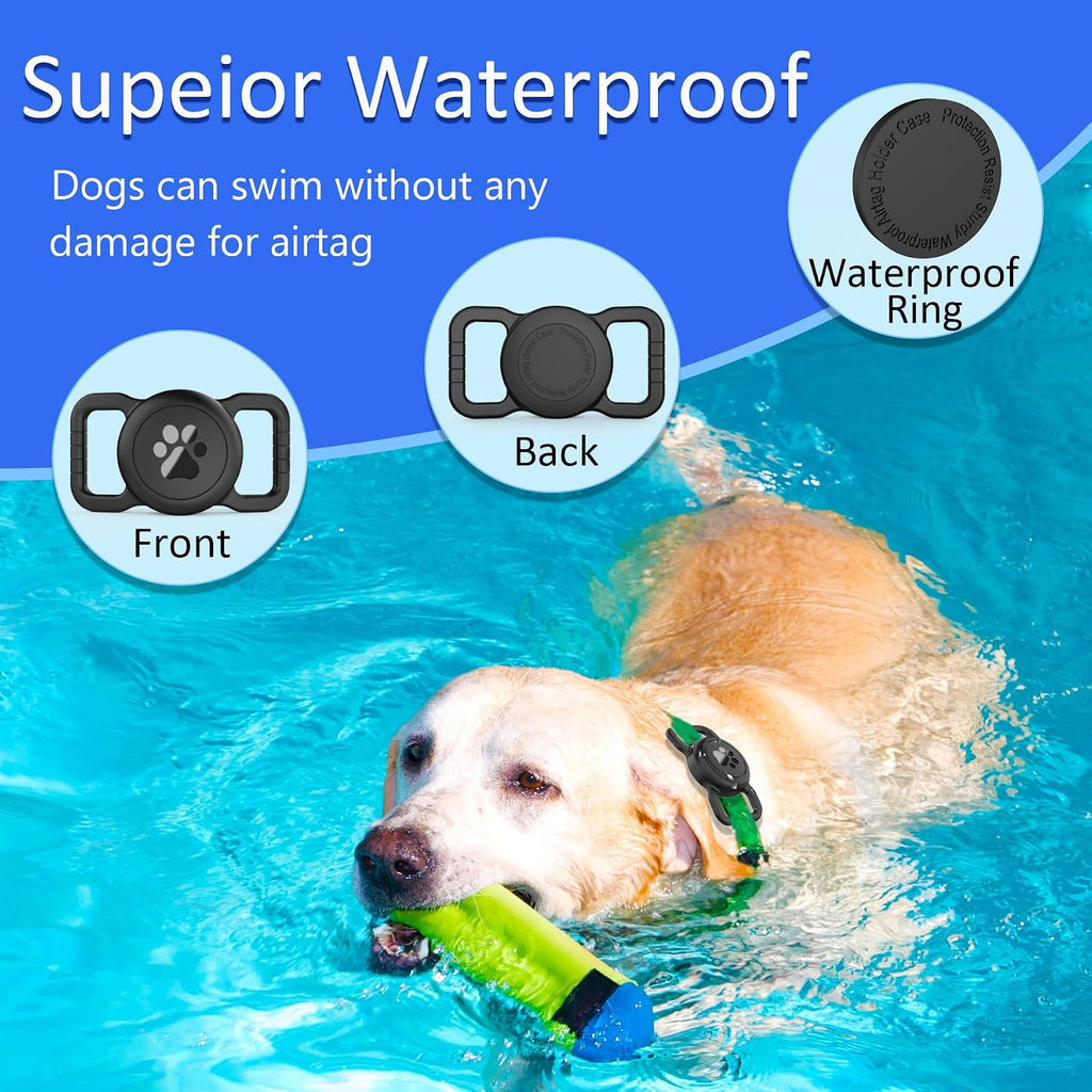 SANKALA Waterproof Airtag Holder for Dog Collar, Black, 1 Pack