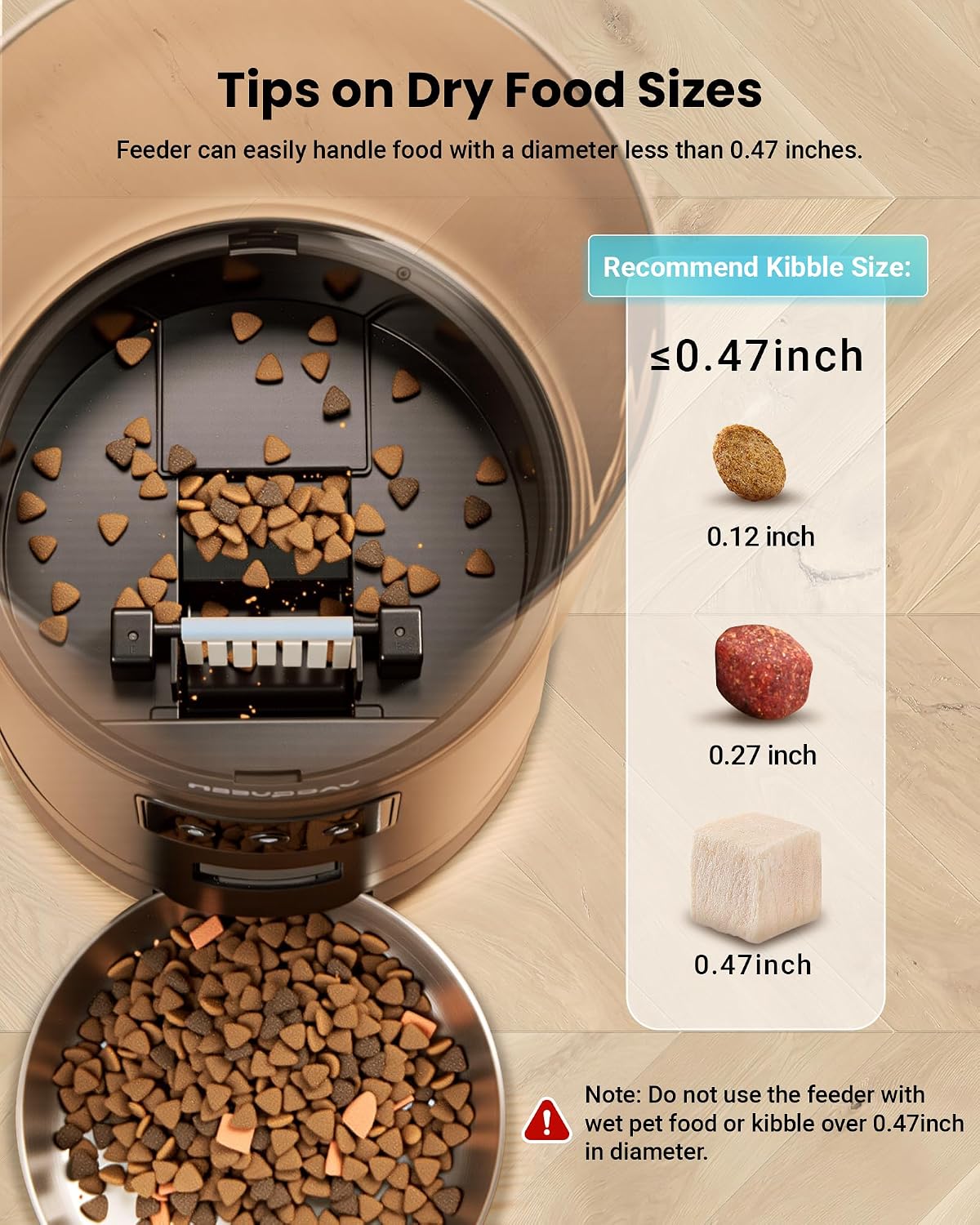 Automatic Cat Feeder for 3 Cats with WiFi Control, Anti-Jam System, 6L