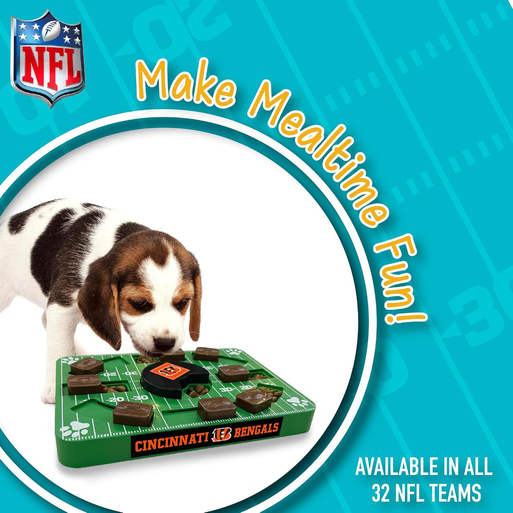 Pets First NFL Cincinnati Bengals Puzzle Toy for Dogs, Slow Feeder Board for Pets, Interactive Doggie Treat Toy