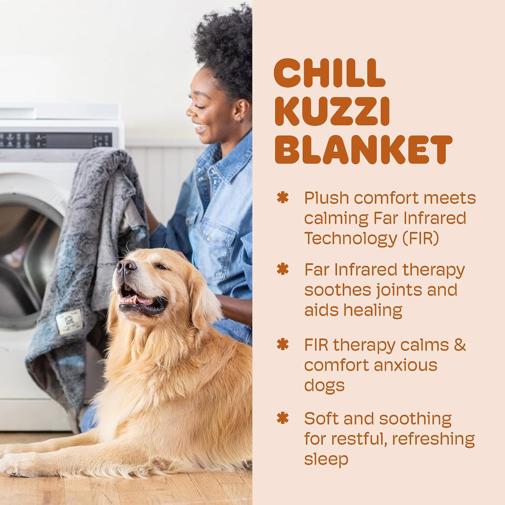 Dog Gone Smart Chill Kuzzi Throw Blanket - Slate Blue, Large 40 x 50 Inches