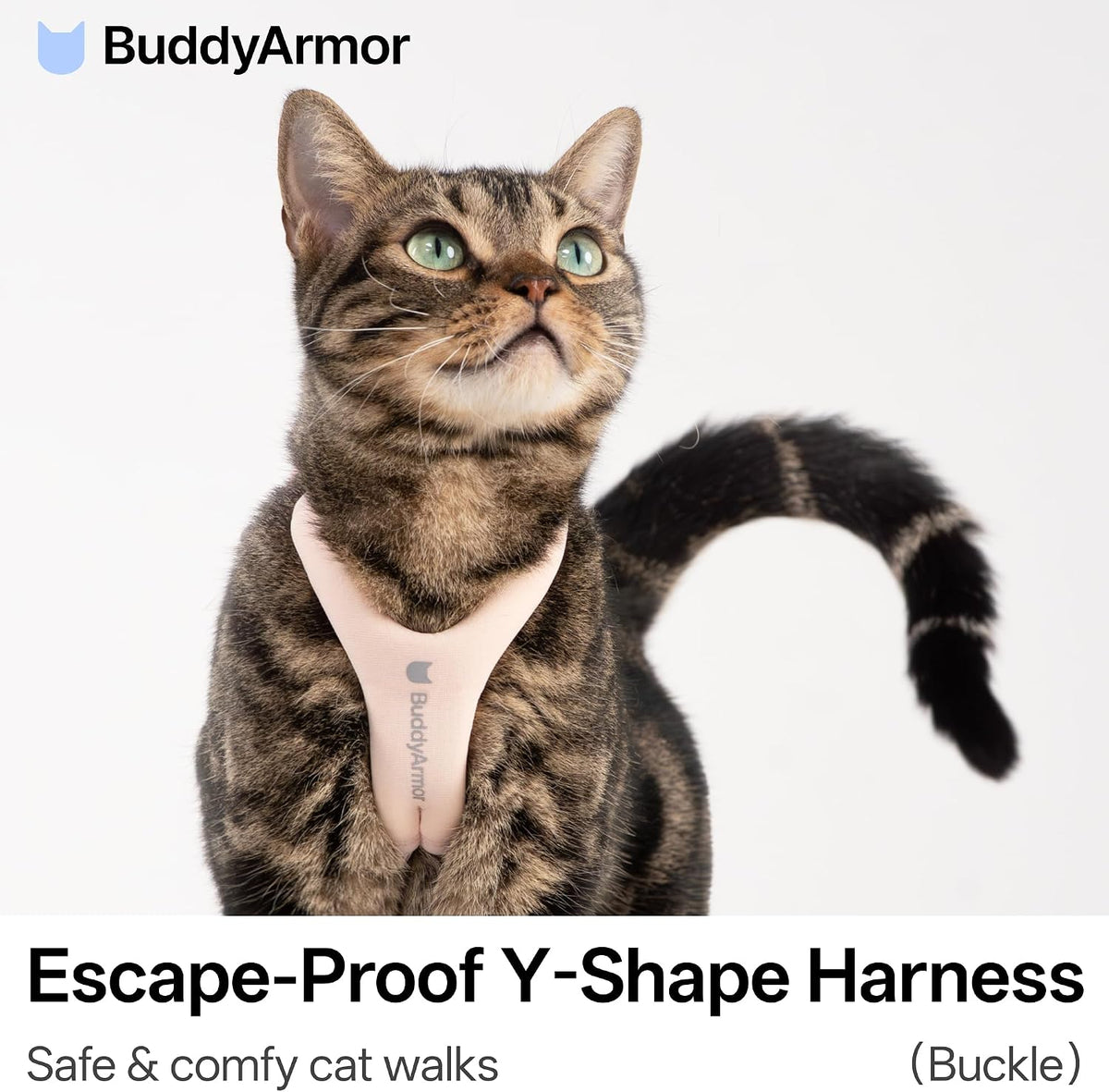 Escape Proof Y Shape Cat Harness Anti-Choke (Blush Pink, L)